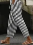 Women Striped Long Pants Casual Spring/Fall Trousers