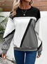 Women Abstract Crew Neck Printing Casual Spring/Fall Long Sleeve Sweatshirt