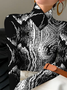 Women Abstract Long Sleeve Blouse Spring/Fall Printing Daily Casual Top