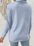 Women Plain Split Joint Winter Street Long Sleeve Turtleneck Sweater