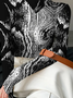Women Abstract Long Sleeve Blouse Spring/Fall Printing Daily Casual Top