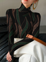 Women Abstract Long Sleeve Blouse Spring/Fall Printing Daily Casual Top