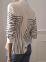 Women Abstract Long Sleeve Shirt Spring/Fall Buckle Shirt Collar Regular Sleeve Daily Casual Top