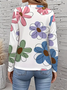 Women Floral Long Sleeve Tee T-shirt Crew Neck Printing Casual Spring/Fall Graphic Tee Top