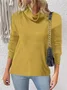 Women Plain Split Joint Winter Street Long Sleeve Turtleneck Sweater