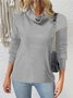 Women Plain Split Joint Winter Street Long Sleeve Turtleneck Sweater