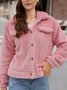 Women Spring/Fall Outerwear Vintage Split Joint Plain Long Sleeve Shawl Collar Jacket