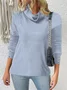 Women Plain Split Joint Winter Street Long Sleeve Turtleneck Sweater
