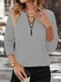 Women Plain Crew Neck Printing Casual Spring/Fall Long Sleeve Sweatshirt