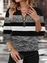 Women Abstract Crew Neck Printing Casual Spring/Fall Long Sleeve Sweatshirt