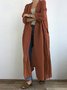 Women Plain Spring/Fall Cover-up Vintage Split Joint Lightweight Cardigan