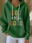Women Text Letters Spring/Fall Long Sleeve Vintage Holiday Hoodie
