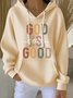 Women Text Letters Spring/Fall Long Sleeve Vintage Holiday Hoodie