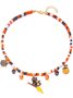 Halloween Necklace Funny Pumpkin Ghost Cat Pendant Horror Contrast Color Rice Bead Necklace Clavicle Chain