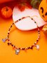 Halloween Necklace Funny Pumpkin Ghost Cat Pendant Horror Contrast Color Rice Bead Necklace Clavicle Chain