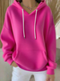 Women Plain Spring/Fall Printing Long Sleeve Casual Daily Hoodie