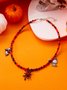 Halloween Necklace Funny Pumpkin Ghost Cat Pendant Horror Contrast Color Rice Bead Necklace Clavicle Chain