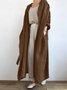 Women Plain Spring/Fall Cover-up Vintage Split Joint Lightweight Cardigan