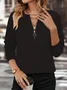 Women Plain Crew Neck Printing Casual Spring/Fall Long Sleeve Sweatshirt