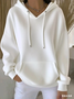 Women Plain Spring/Fall Printing Long Sleeve Casual Daily Hoodie