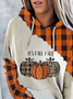 Women Plaid Spring/Fall Printing Long Sleeve Casual Daily Hoodie