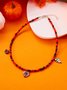 Halloween Necklace Funny Pumpkin Ghost Cat Pendant Horror Contrast Color Rice Bead Necklace Clavicle Chain