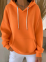 Women Plain Spring/Fall Printing Long Sleeve Casual Daily Hoodie