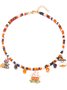 Halloween Necklace Funny Pumpkin Ghost Cat Pendant Horror Contrast Color Rice Bead Necklace Clavicle Chain