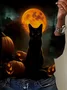 Women Cat Long Sleeve Tee T-shirt Crew Neck Printing Casual Spring/Fall Graphic Tee Top