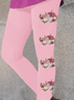 Women Floral Casual All Season Printing Long Leggings