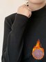 Women Plain Long Sleeve Tee T-shirt V Neck Split Joint Vintage Spring/Fall Top