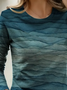 Women Abstract Long Sleeve Tee T-shirt Crew Neck Printing Casual Spring/Fall Graphic Tee Top