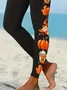Women Halloween Casual All Season Printing Long Leggings