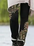 Women Floral Casual All Season Printing Long Leggings