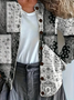 Women Paisley Printing Long Sleeve Crew Neck Vintage Spring/Fall Cardigan Outerwear