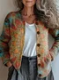 Women 3D Printing Casual Spring/Fall Knitted Cardigan