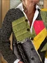 Women Abstract Printing Long Sleeve Crew Neck Vintage Spring/Fall Cardigan Outerwear