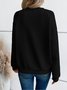 Women Geometric V Neck Split Joint Vintage Spring/Fall Long Sleeve Sweatshirt