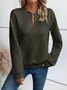 Women Geometric V Neck Split Joint Vintage Spring/Fall Long Sleeve Sweatshirt