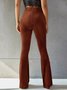 Women Plain Long Elastic Waist Pants Vintage Spring/Fall Trousers