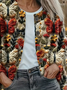 Women Floral Printing Long Sleeve Crew Neck Vintage Spring/Fall Cardigan Outerwear