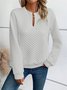 Women Geometric V Neck Split Joint Vintage Spring/Fall Long Sleeve Sweatshirt