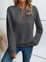Women Geometric V Neck Split Joint Vintage Spring/Fall Long Sleeve Sweatshirt