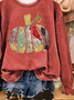 Women Halloween (pumpkin) Crew Neck Printing Casual Spring/Fall Long Sleeve Sweatshirt