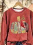 Women Halloween (pumpkin) Crew Neck Printing Casual Spring/Fall Long Sleeve Sweatshirt