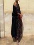 Women Striped Printing Two-Piece Set Daily Long Sleeve Vintage Spring/Fall Coat With Skirt Matching Set