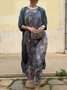 Women Striped Printing Two-Piece Set Daily Long Sleeve Vintage Spring/Fall Coat With Skirt Matching Set