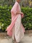 Women Striped Printing Two-Piece Set Daily Long Sleeve Vintage Spring/Fall Coat With Skirt Matching Set