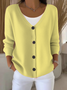 Women Plain Casual Spring/Fall Cardigan