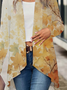 Women Maple Leaf Spring/Fall Cover-up Casual Printing Lightweight Cardigan